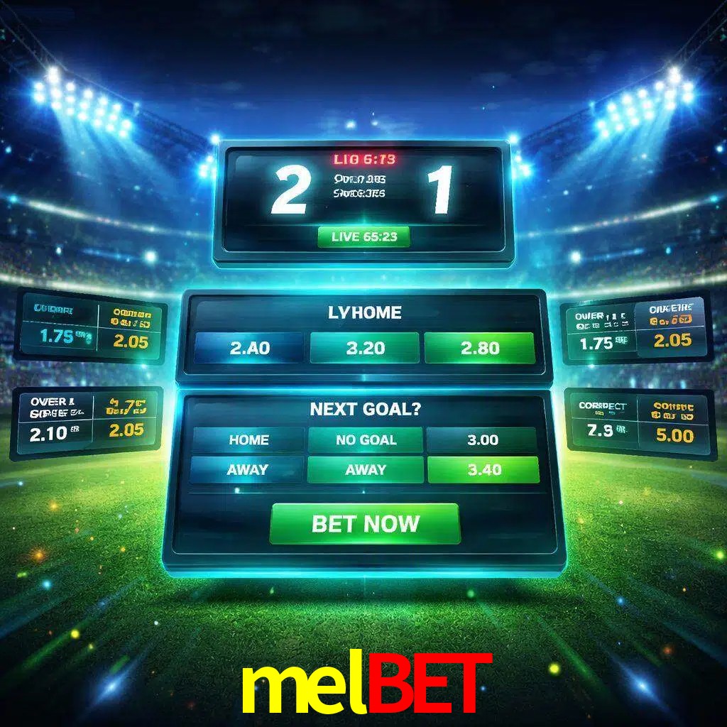 Vista de apuestas en vivo melbet durante un partido en curso